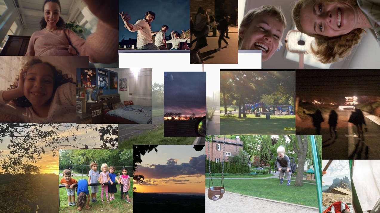 Mood board of reference images for The Leap