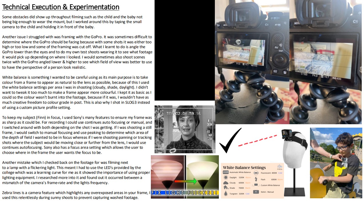 Technical execution notes on framing, white balance and focus for The Leap