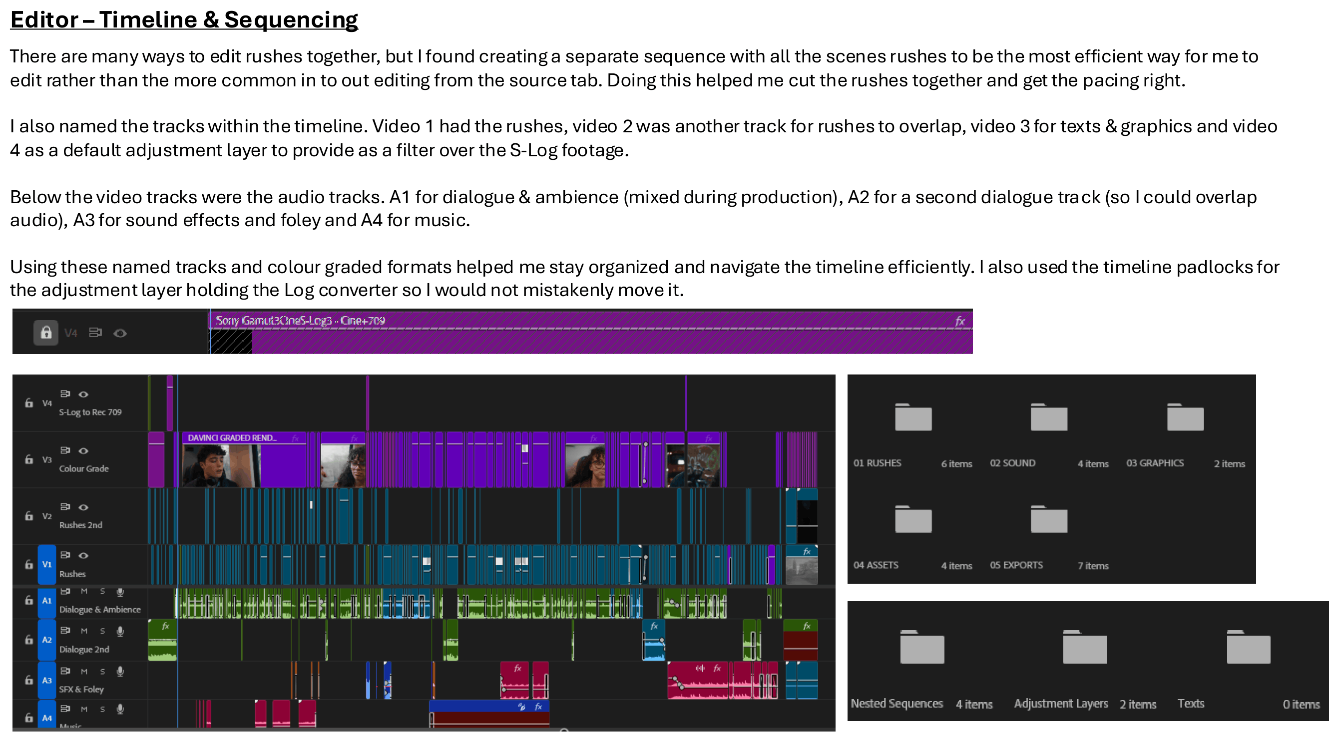 Editing breakdown, part 1, for Change Here For;