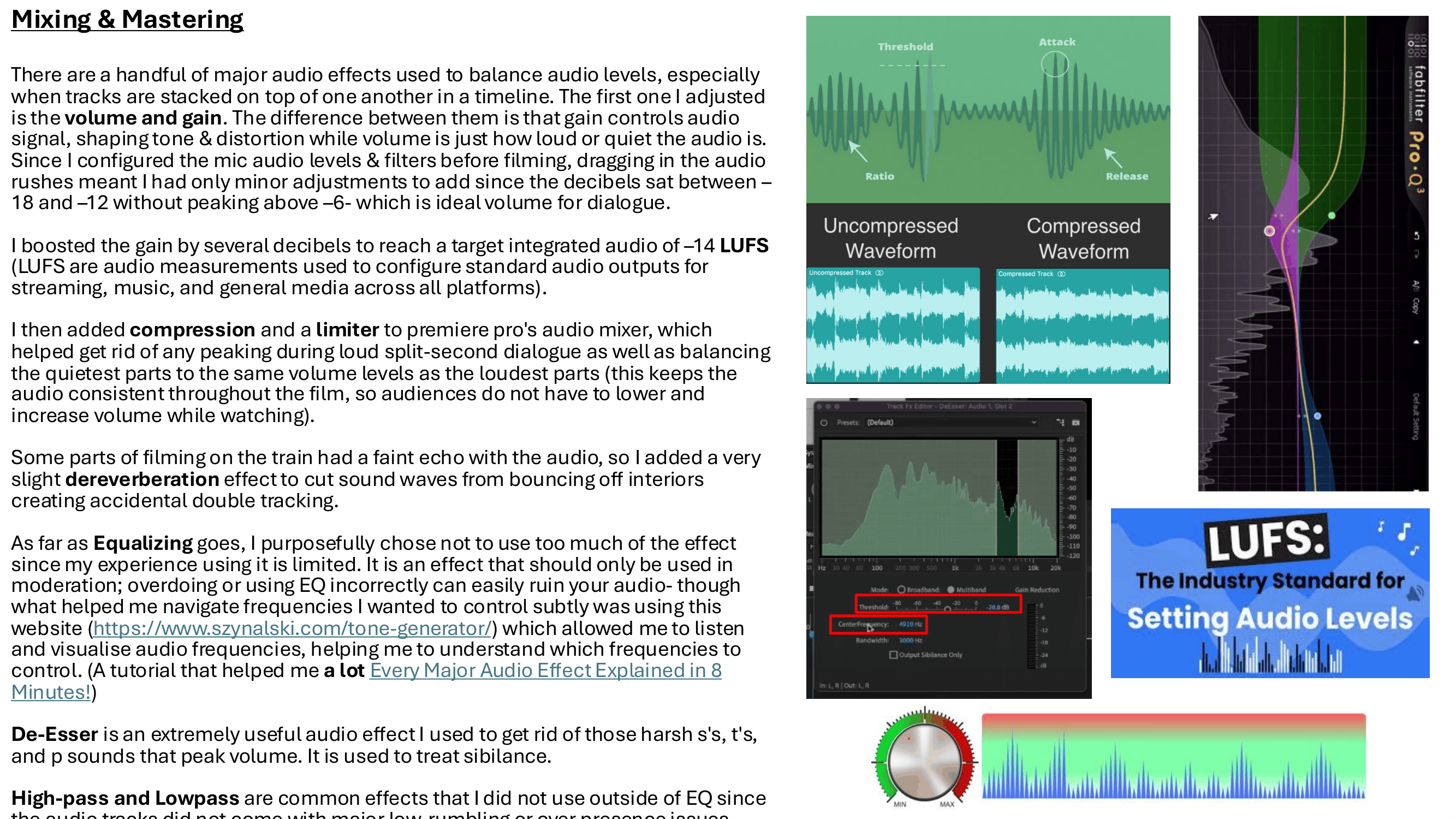 Audio engineering breakdown, part 3, for Change Here For;